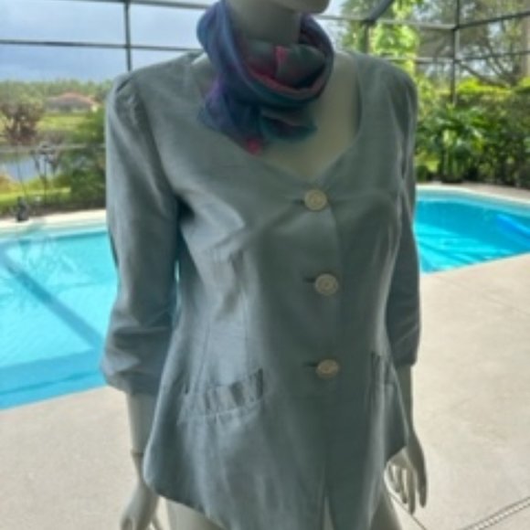 Designer VINTAGE Armani Collezioni Women's Jacket Made in ItalySize 12 or 48